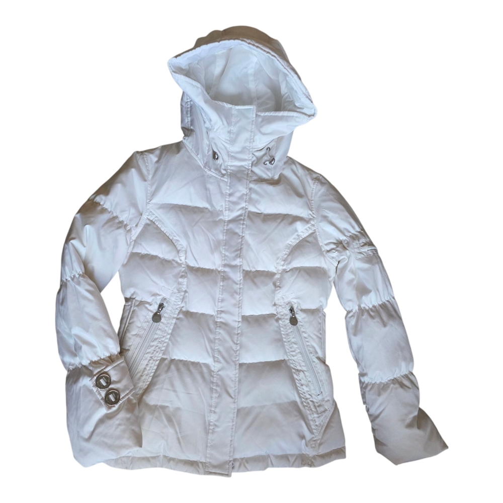 Women's Size XS Calvin Klein White Down Faux Fur Lined Jacket